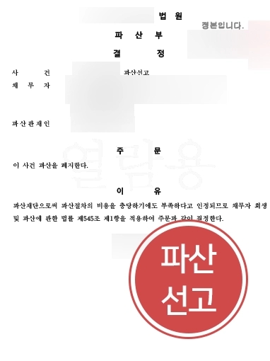 [법인파산전문변호사 법인파산선고사례] 법인파산전문변호사 빠른 법인파산선고 받아내